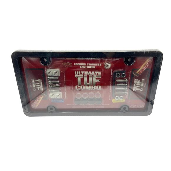 Ultimate Tuf Combo License Plate Frame With Locking Stainless Fasteners 70f - Picture 1 of 4